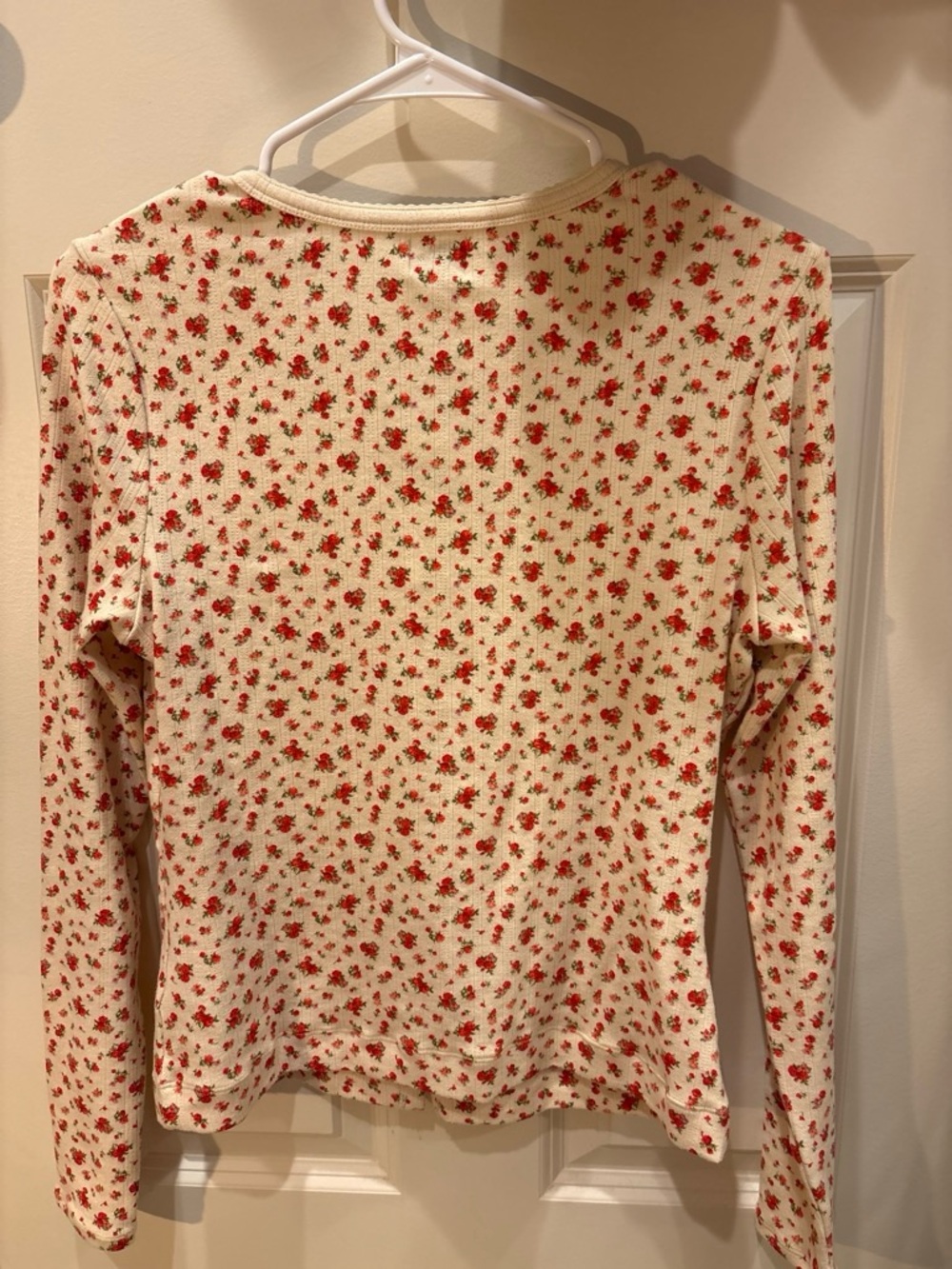Parke Cream Floral Long-Sleeve Button Cardigan - Picture 4 of 5